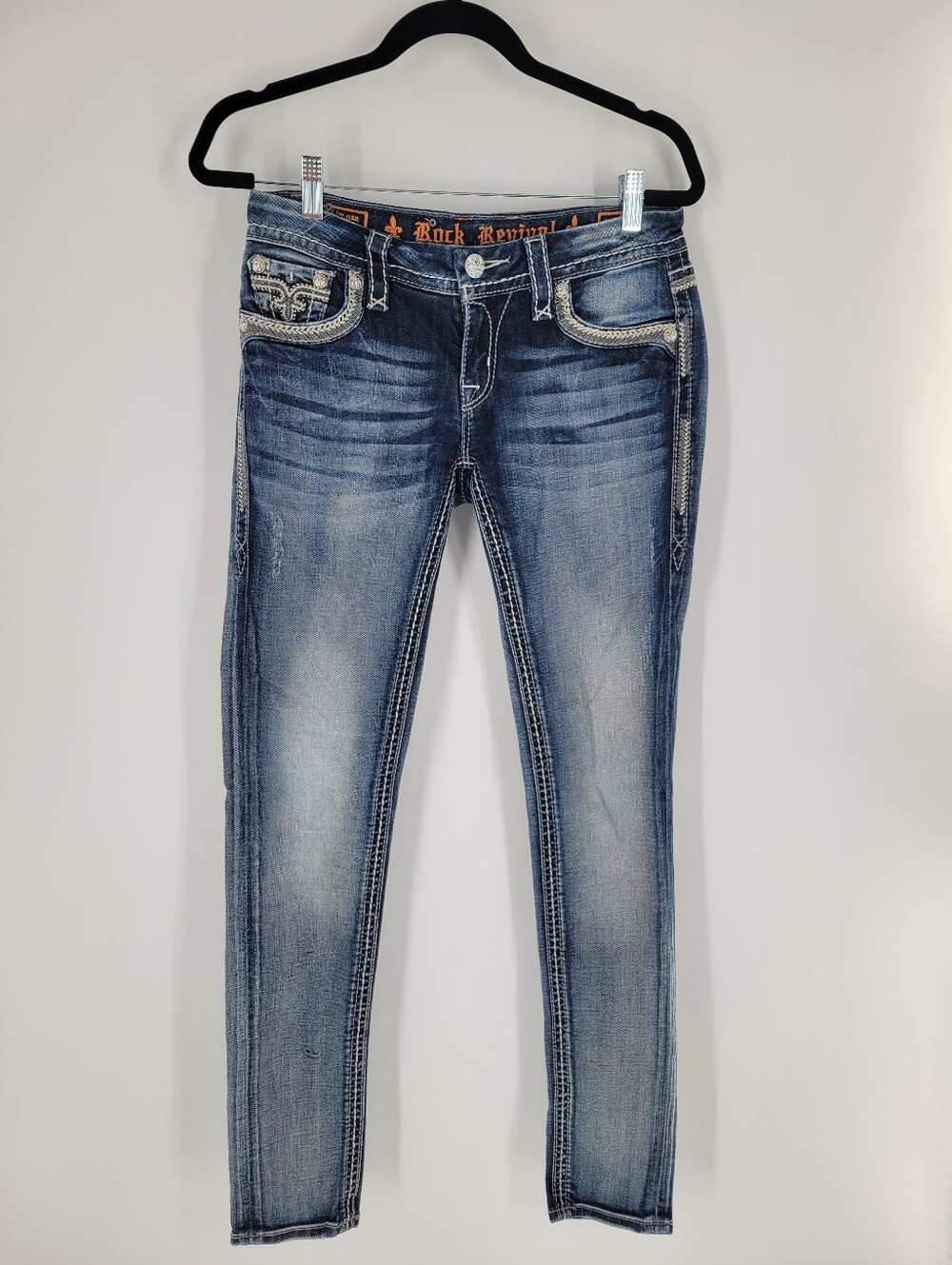 Rock Revival Women's Ashley Skinny Low Rise Jeans Size 27 Tall